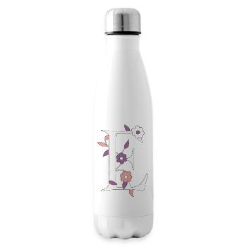 Letter E Monogram Retro - Insulated Water Bottle - white - Right