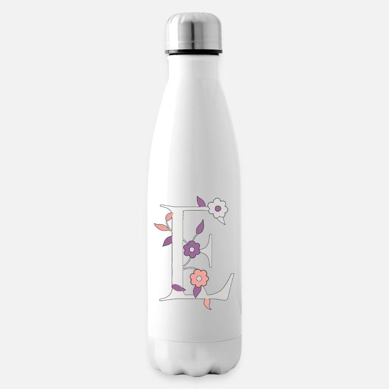 Lettre E Monogramme Rétro - Bouteille isotherme - blanc