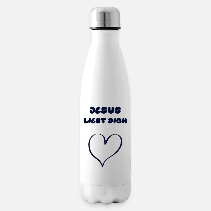 JÉSUS T’AIME de cœur - Bouteille isotherme - blanc