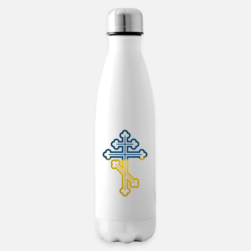 Croix orthodoxe ukrainienne - Bouteille isotherme - blanc