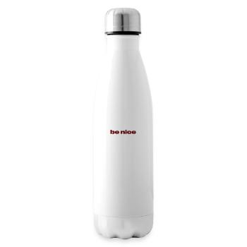 Be Nice – Dunkelrotes Statement-Design - Isolierflasche - Weiß - Rechts