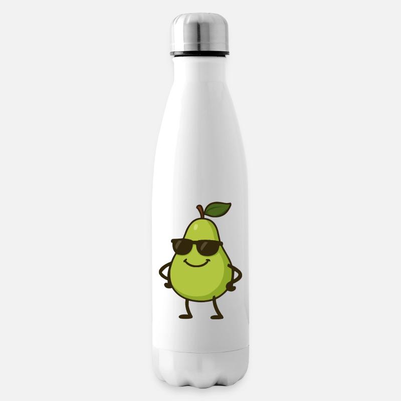 Poire Bande Dessinée Cool - Bouteille isotherme - blanc