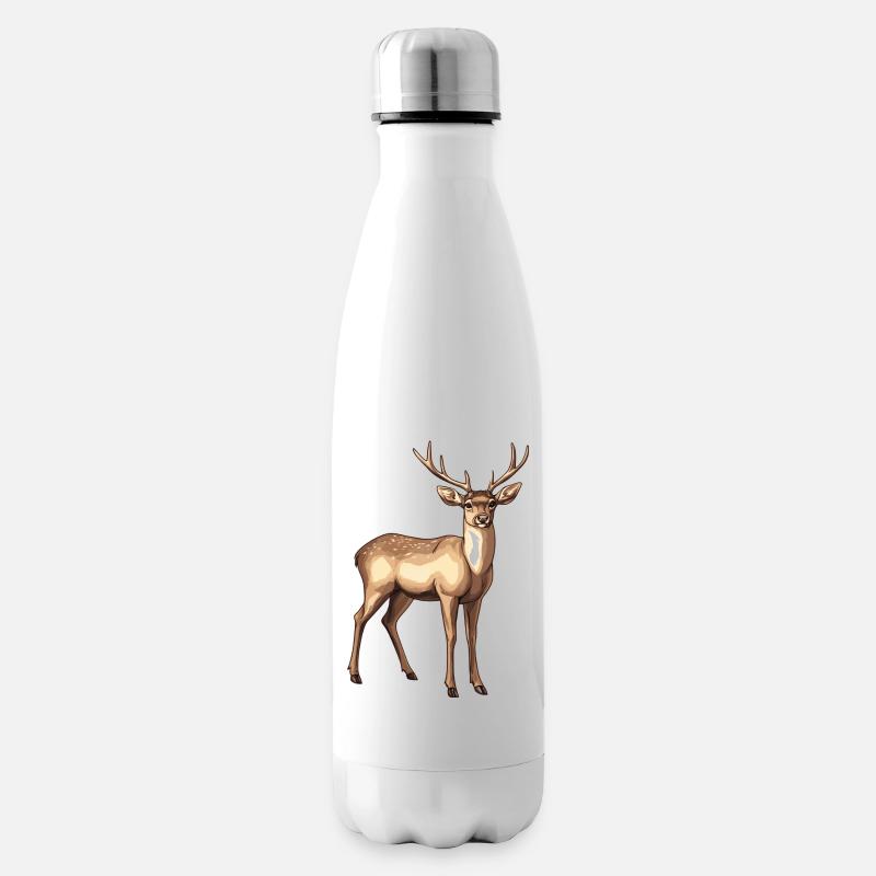 anmutiger Hirsch - Isolierflasche - Weiß