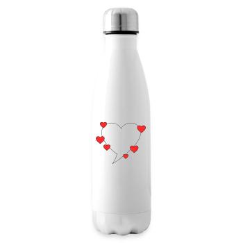 Speech bubble with hearts - Insulated Water Bottle - white - Right