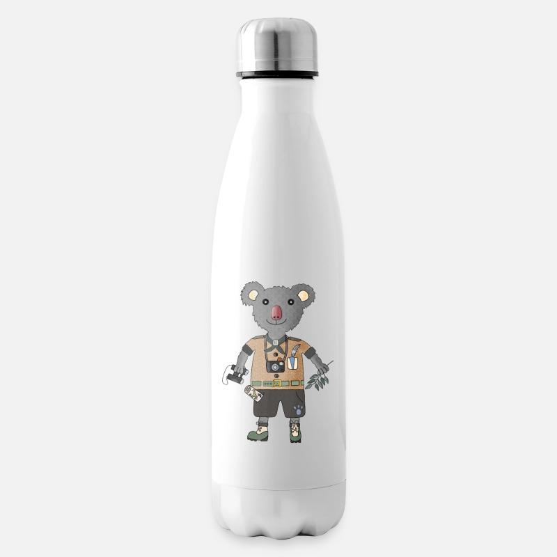 Koala Explorer Safari with Eucalyptus - Insulated Water Bottle - white