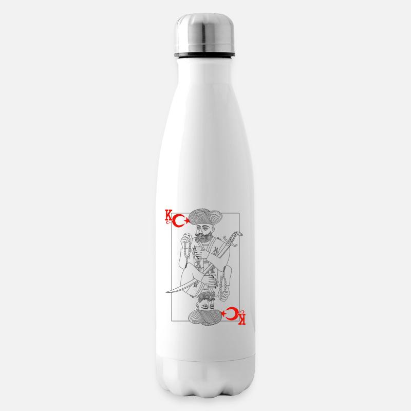 Tarot Roi d’Épée Turkiye Minmaliste - Bouteille isotherme - blanc