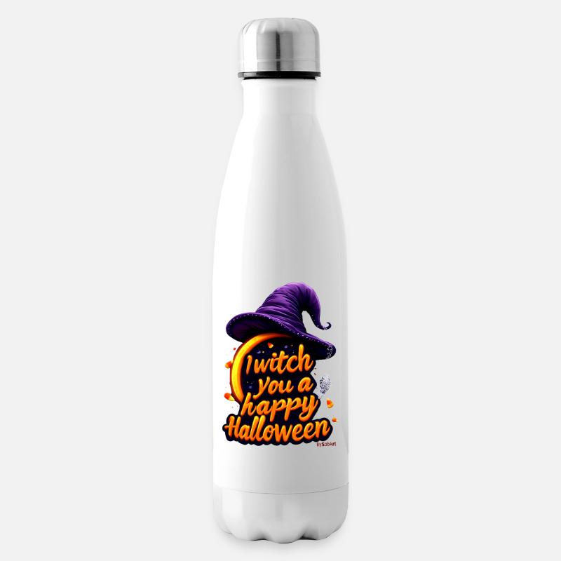 " Ich hexe dir ein frohes Halloween " - Isolierflasche - Weiß
