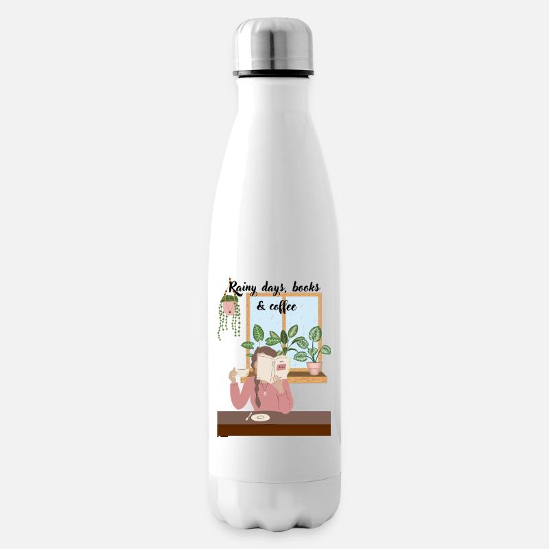 Kuscheltage Lesen mit Kaffee - Isolierflasche - Weiß