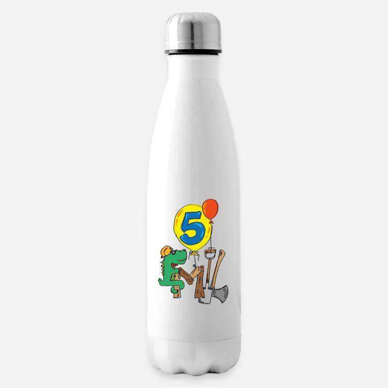 Emil Baustellenkroki feiert 5.Geburtstag  - Isolierflasche - Weiß