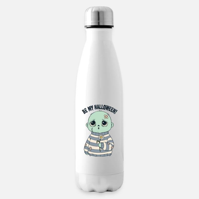 Adorable tête de mort en pull rayé - Bouteille isotherme - blanc