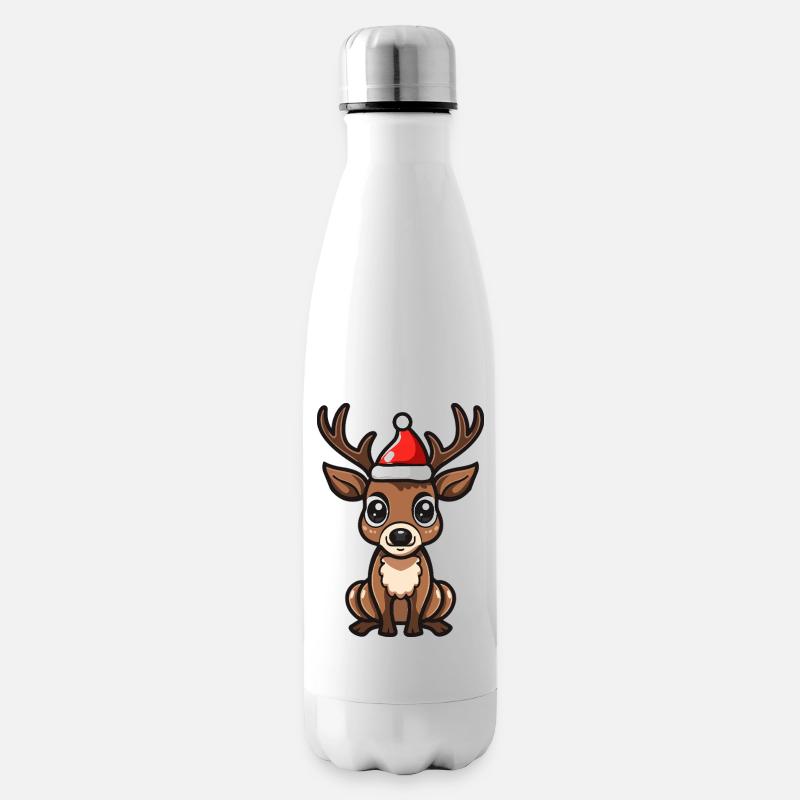 Hirsch Weihnachten - Isolierflasche - Weiß
