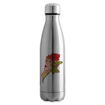 La jeune femme et la rose - Bouteille isotherme - argent clair - Droite