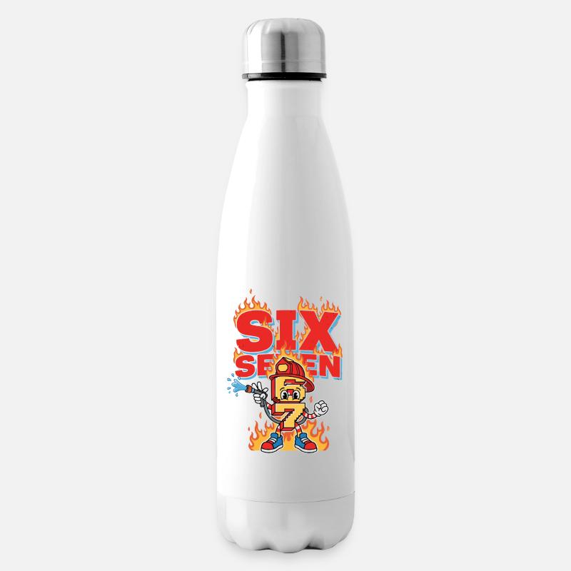 Meme 67 Feuerwehrmann Six Seven meme Geschenk - Isolierflasche - Weiß