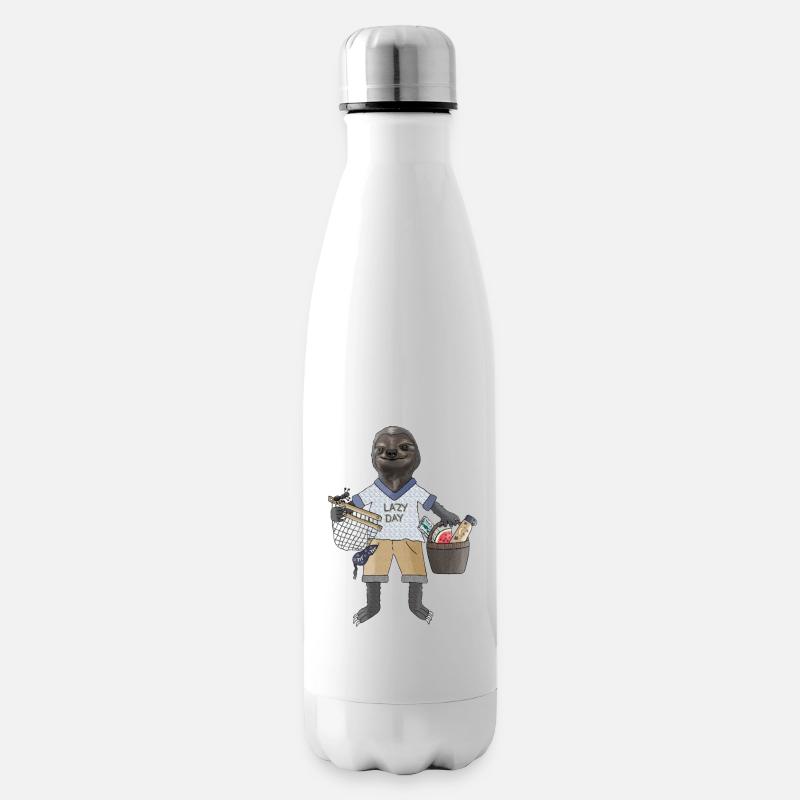 Lazy Vibes Sloth in Chill Mode - Insulated Water Bottle - white