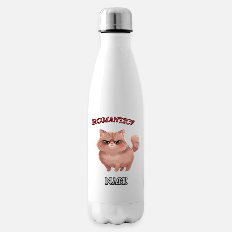 Die Null-Bock-Katze - Isolierflasche - Weiß