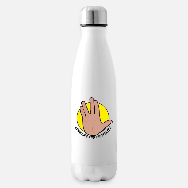 Freihand im gelben Kreis - Isolierflasche - Weiß