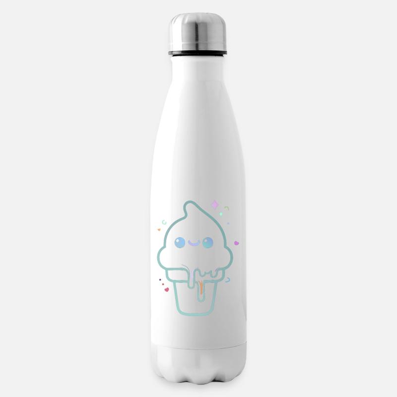 Kawaii-pastellfarbenes schimmerndes Eis - Isolierflasche - Weiß