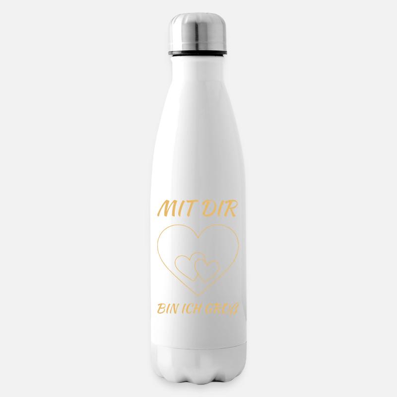 Mit dir bin ich groß - Valentinstagsherz für Paare - Isolierflasche - Weiß