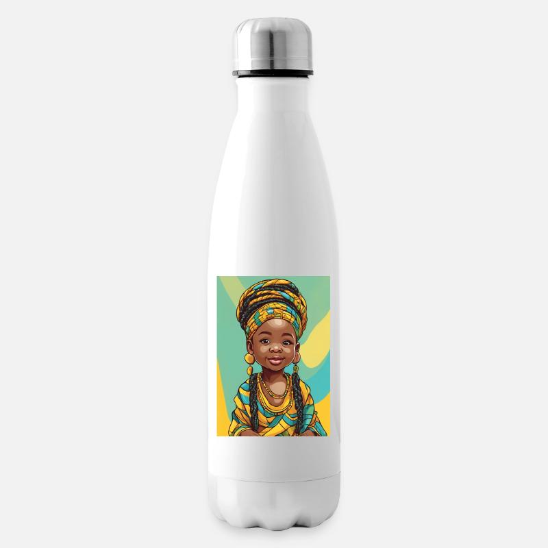 Portrait Afro Coloré Enfant - Bouteille isotherme - blanc