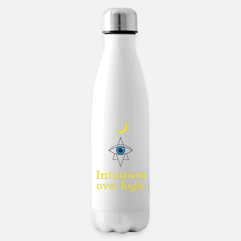 Intuition Over Logic - Insulated Water Bottle - white