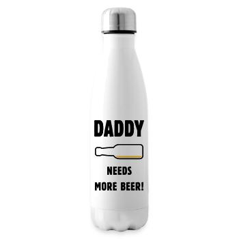 Papa a besoin de plus de bière ! (Papa / Papa / Bière / PUT) - Bouteille isotherme - blanc - Droite