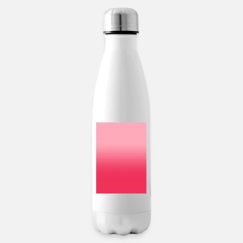 Gradient - pink red customizable - Insulated Water Bottle - white