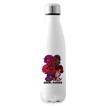 Girl Grrrl power riot 7 ladies Friseurin Hair 90s - Isolierflasche - Weiß - Rechts