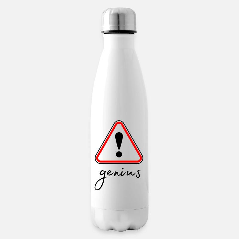 Minimalistisches rotes Dreieck - Isolierflasche - Weiß