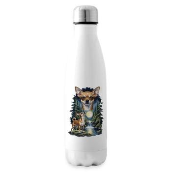 Moonlit Chihuahua in Forest Night - Insulated Water Bottle - white - Right