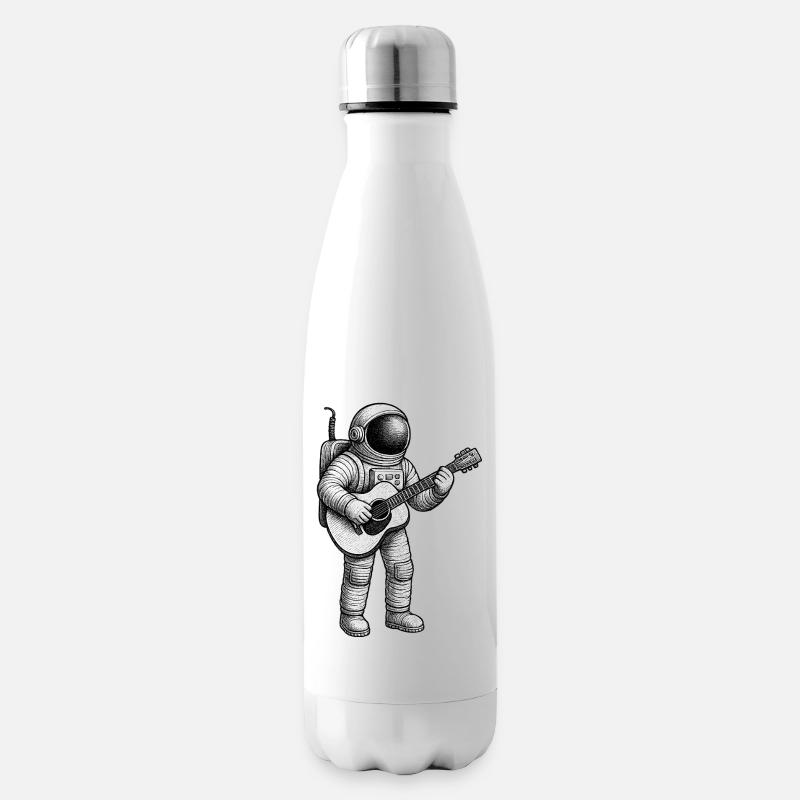 Sketch de guitare d’astronaute - Bouteille isotherme - blanc