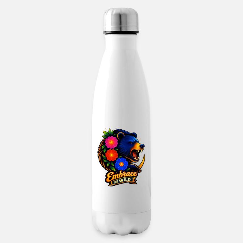 Wildnisumarmung mit Blumen - Isolierflasche - Weiß