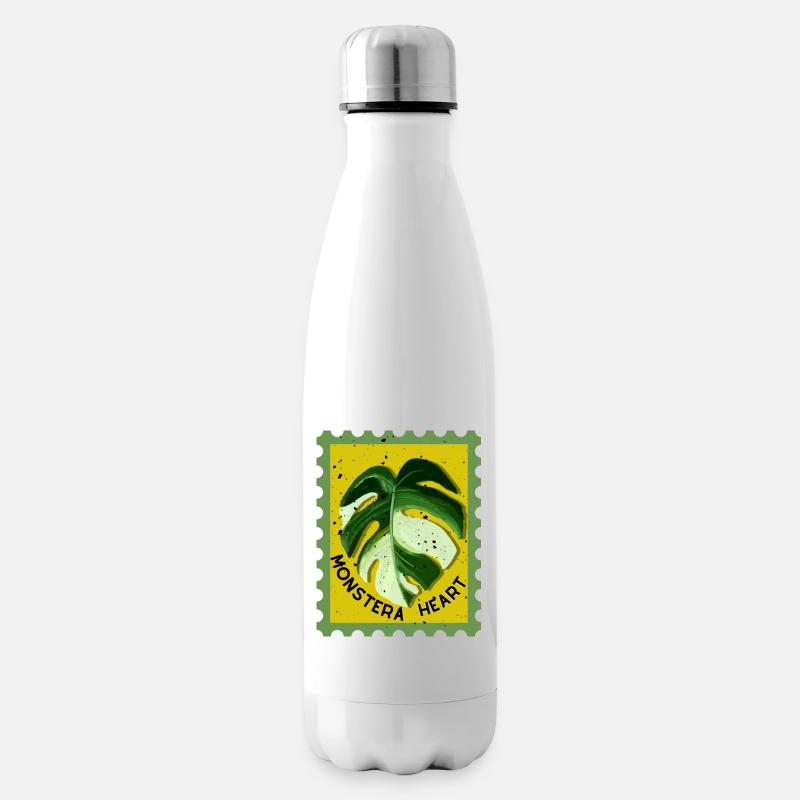 Variegated monstera - Insulated Water Bottle - white