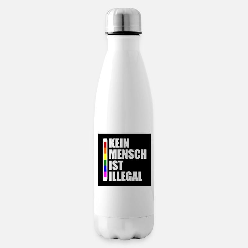 kein millimeter nach rechts - Isolierflasche - Weiß