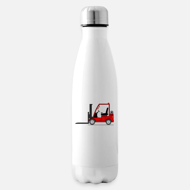 Stapler Gabelstabler Rot - Isolierflasche - Weiß
