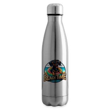 Dackel Hunde Sommer Strand und will jeder Hund - Isolierflasche - Lightsilver - Rechts