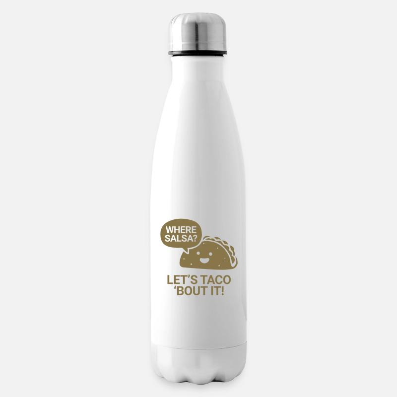 Where salsa? Let's taco 'bout it - Insulated Water Bottle - white