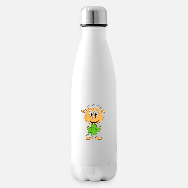 KLEEBLATT - SCHAF - GLÜCKSBRINGER - TIER - KIND - Isolierflasche - Weiß