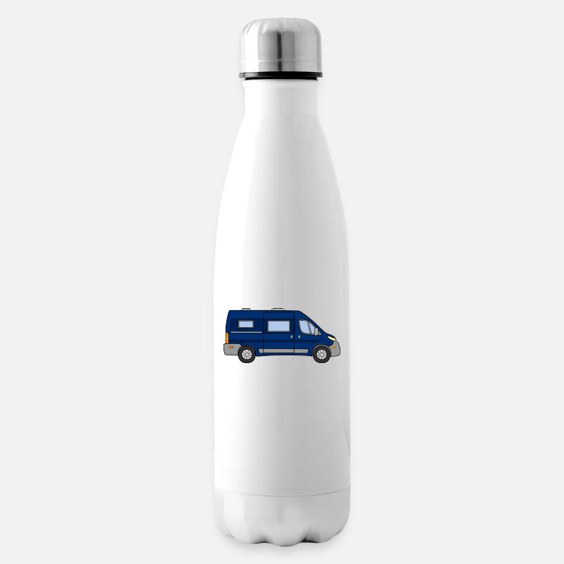 Camper VAN / Van BLUE - Insulated Water Bottle - white