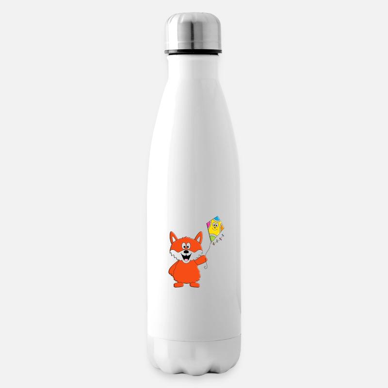 DRACHE - KITE - DRACHENSTEIGEN - FUCHS - TIER - Isolierflasche - Weiß
