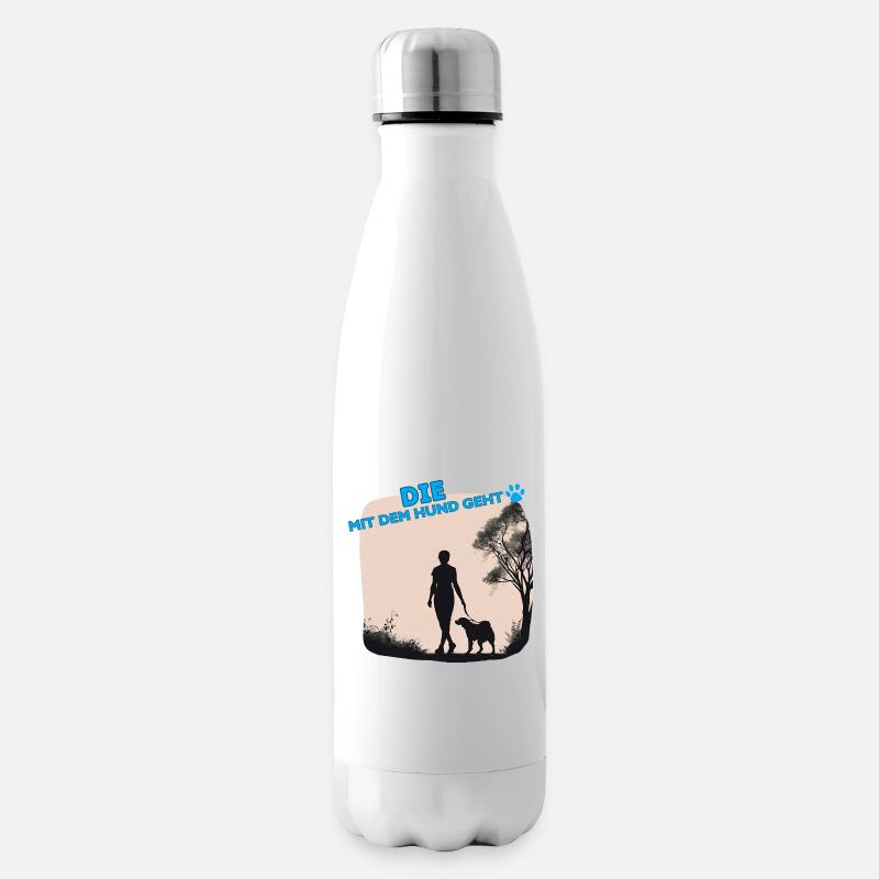 Die mit dem Hund geht - Isolierflasche - Weiß