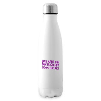 oft genug erklärt - Isolierflasche - Weiß - Rechts