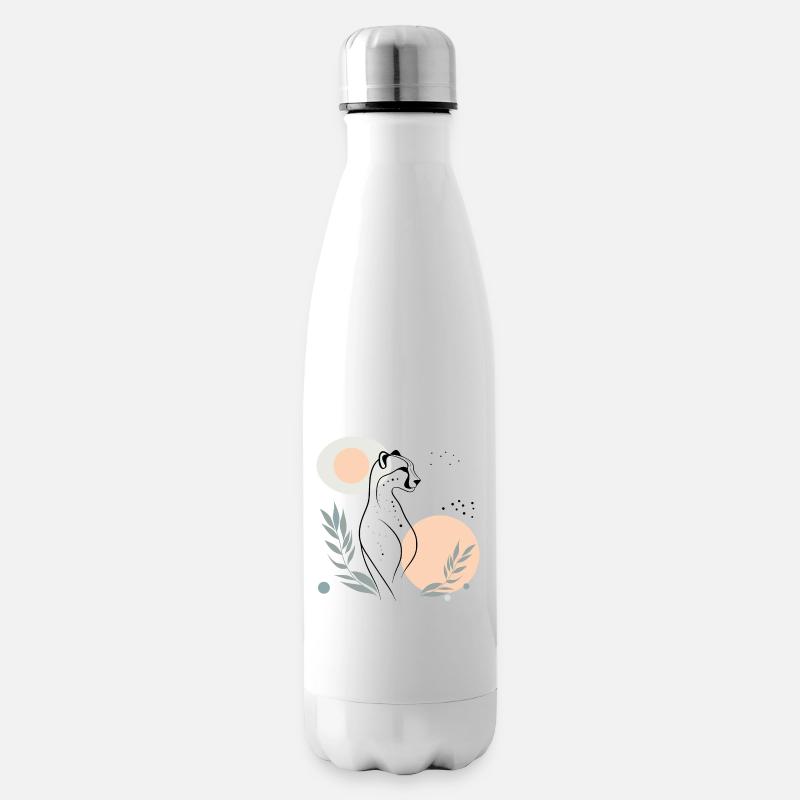 Eleganter Gepard - Isolierflasche - Weiß