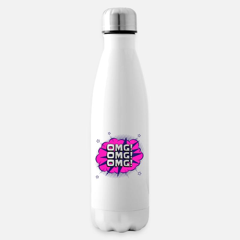 Omg Omg Omg - Insulated Water Bottle - white