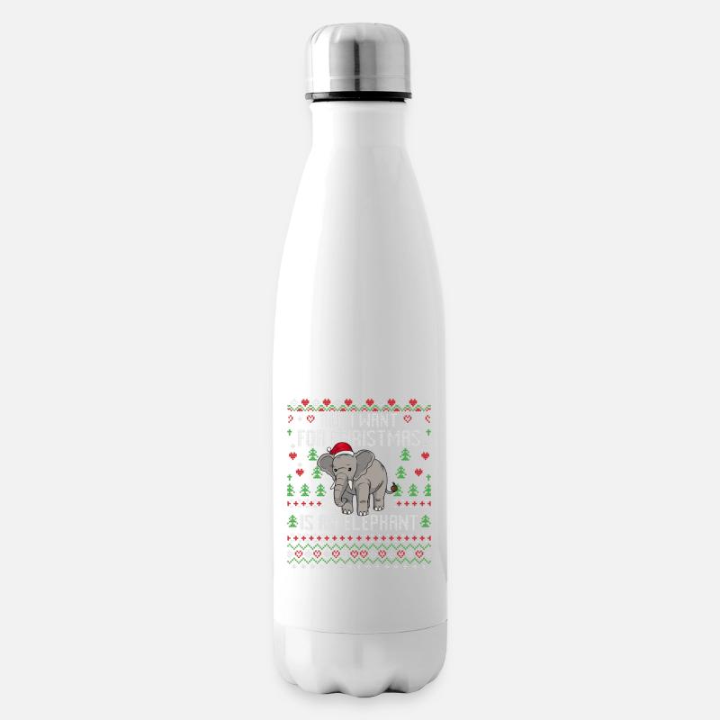 Weihnachten Elefanten Weihnachtspullover Elefant - Isolierflasche - Weiß