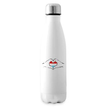 Luxembourg Flag Heart Shape Used - Insulated Water Bottle - white - Right