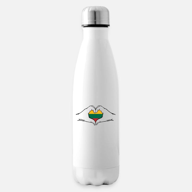 Litauen Flagge Herzform - Isolierflasche - Weiß