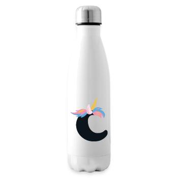 Einhorn-Buchstabe Regenbogenstyle "C" | be unique - Isolierflasche - Weiß - Rechts