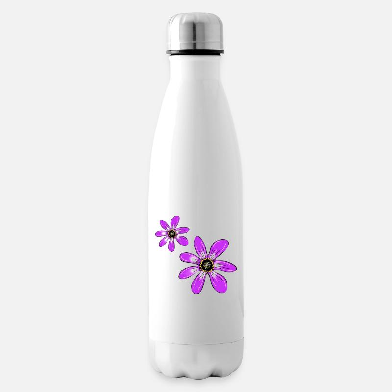 Fleurs Rose - Bouteille isotherme - blanc
