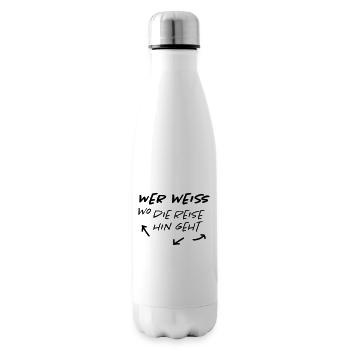 Reise Spruch - Isolierflasche - Weiß - Rechts