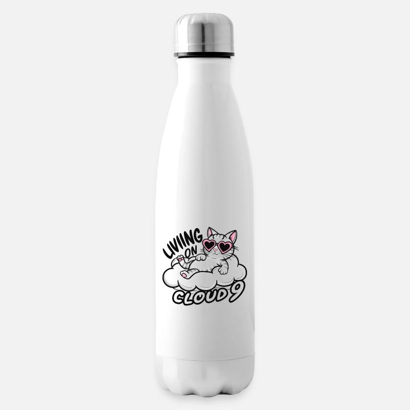 Katze Kätzchen auf Wolke 9 - Isolierflasche - Weiß